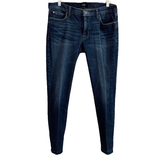 Hudson Skinny Ankle Jeans Krista Womens Size 30 Dark Wash Raw Hem Bloke Designer - Picture 1 of 12